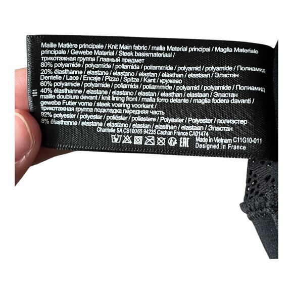 Chantelle Bra C11G10 SoftStretch Padded Top with Lace black size XS S - Picture 6 of 7